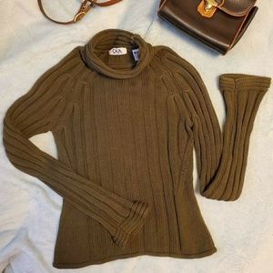 Bell Sleeve Nineties Style Cable Knit Sweater